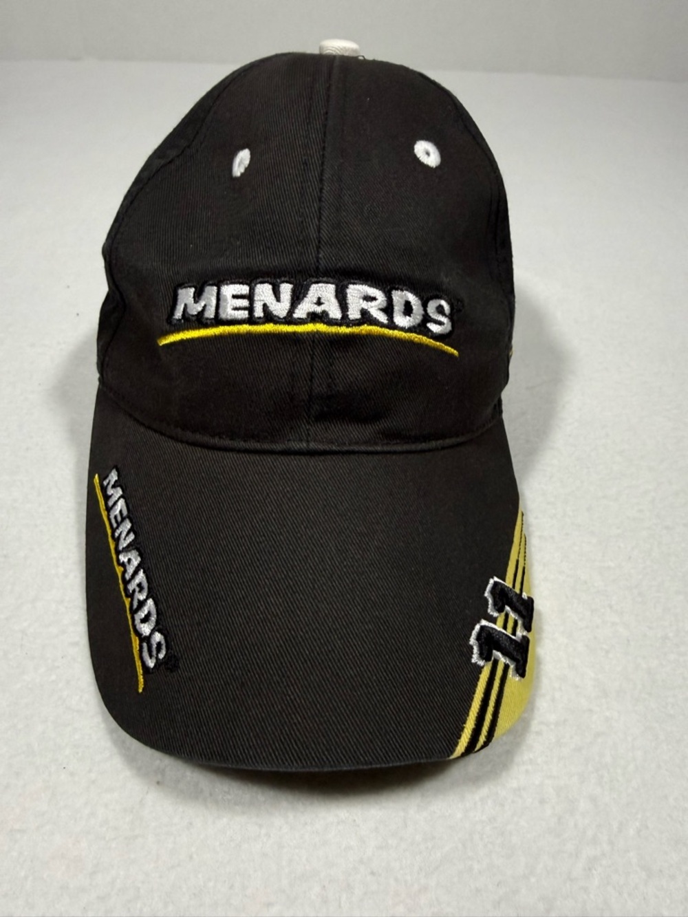 Paul Menard #11 NASCAR Racing Black Yellow Strapback Hat